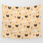 Cat Faces and Flowers Wall Tapestry Gallery Image 4