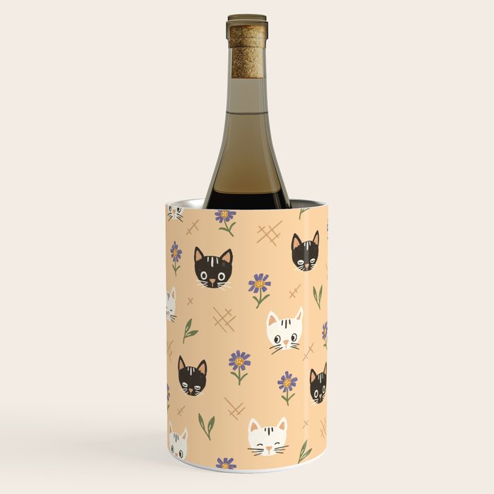Cat Faces and Flowers Wine Chiller Gallery Image 1