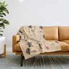 Cat Faces and Flowers Throw Blanket Gallery Image 1
