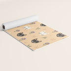 Cat Faces and Flowers Yoga Mat Gallery Image 2