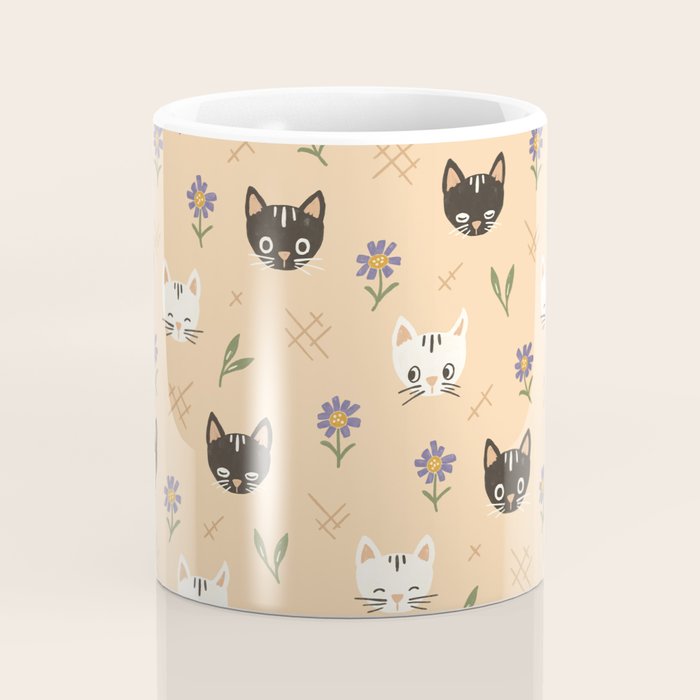 Cat Faces and Flowers Coffee Mug Gallery Image 4