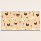 Cat Faces and Flowers Desk Mat Gallery Image 3