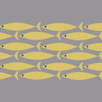 Mid Century Modern Minimalist Fish Stripe Pattern in Retro Gray and Mustard Yellow Coffee Mug Gallery Image 2