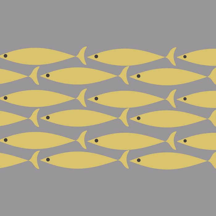 Mid Century Modern Minimalist Fish Stripe Pattern in Retro Gray and Mustard Yellow Coffee Mug Gallery Image 2