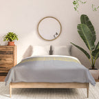 Mid Century Modern Minimalist Fish Stripe Pattern in Retro Gray and Mustard Yellow Comforter Gallery Image 3