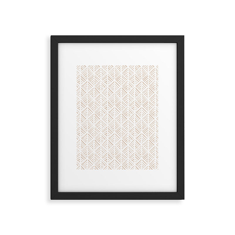 Abstract Leaf Pattern in Tan Framed Art Print Gallery Image 6