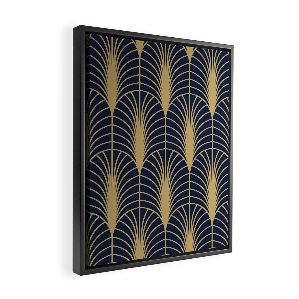 Arches in Navy and Gold Framed Canvas Print Gallery Image 2