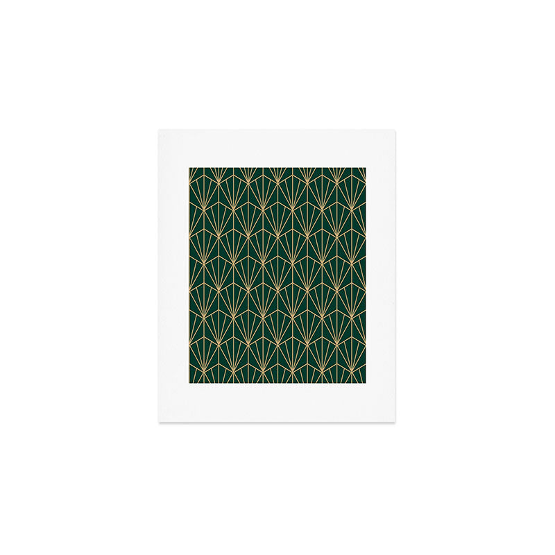 Art Deco Vector in Green and Gold Art Print Gallery Image 1