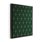 Art Deco Vector in Green and Gold Framed Canvas Print Gallery Image 2