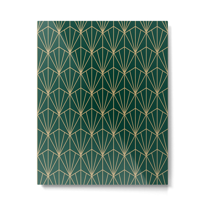 Art Deco Vector in Green and Gold Metal Print Gallery Image 1