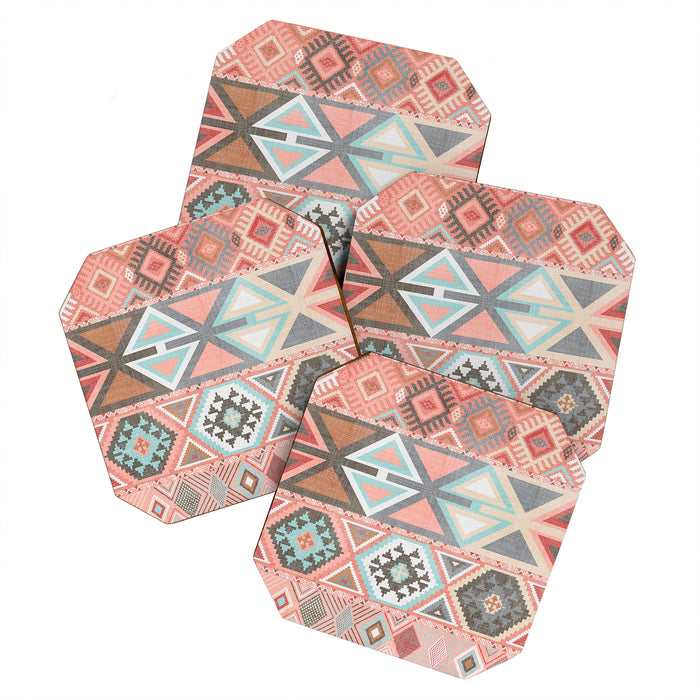 Aztec Artisan in Pink Coaster Gallery Image 1