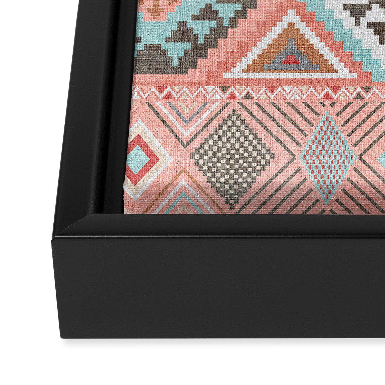 Aztec Artisan in Pink Framed Canvas Print Gallery Image 3