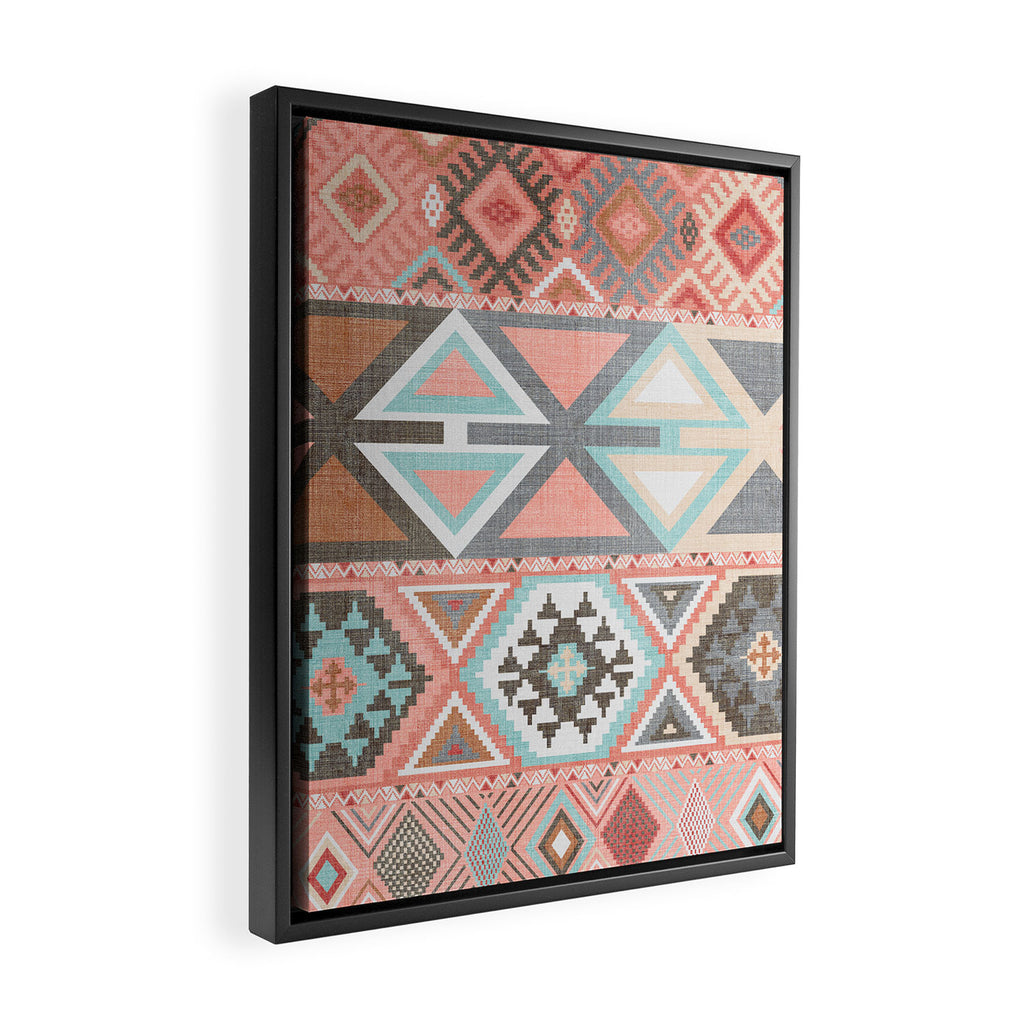 Aztec Artisan in Pink Framed Canvas Print Gallery Image 2
