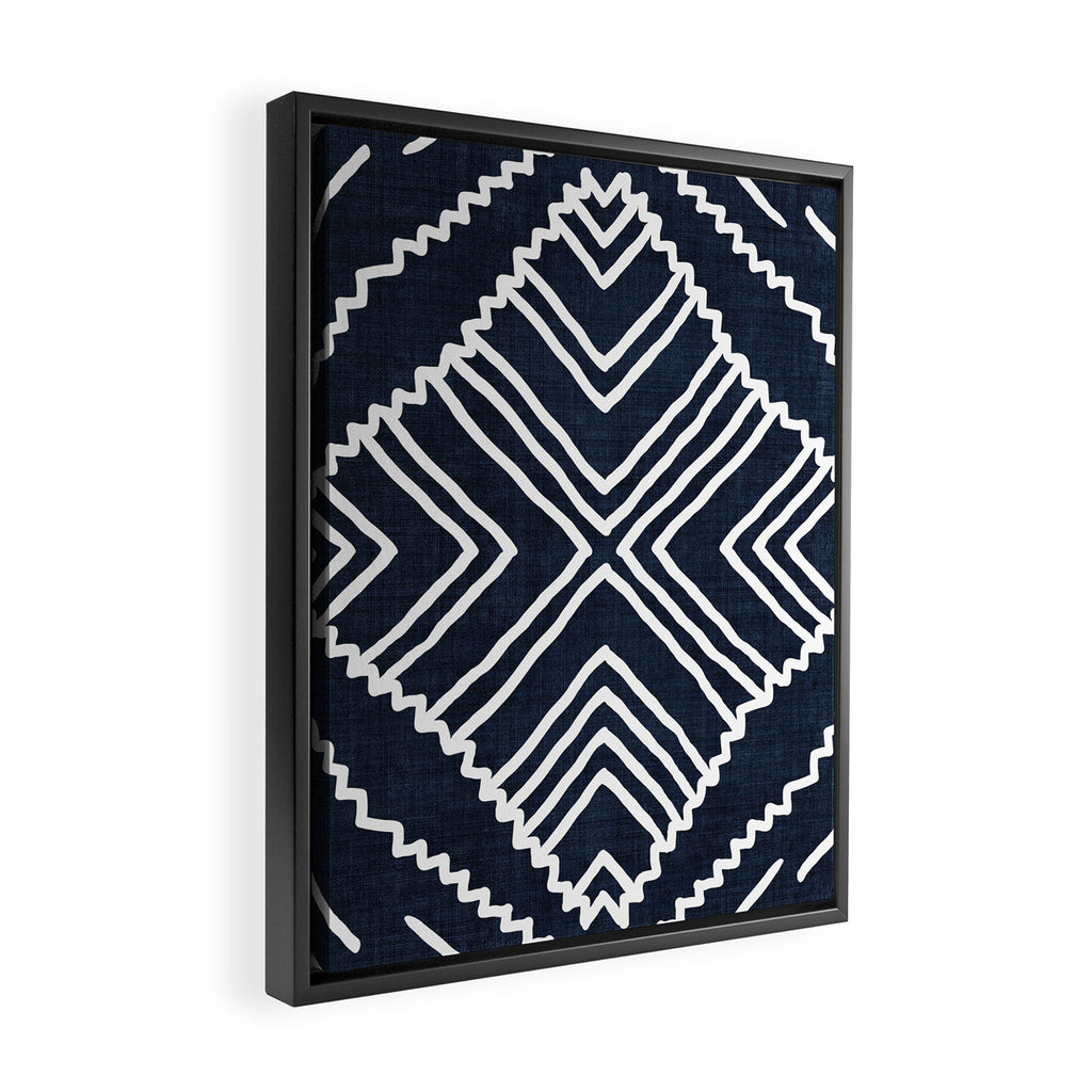 Beni in Navy Framed Canvas Print Gallery Image 2