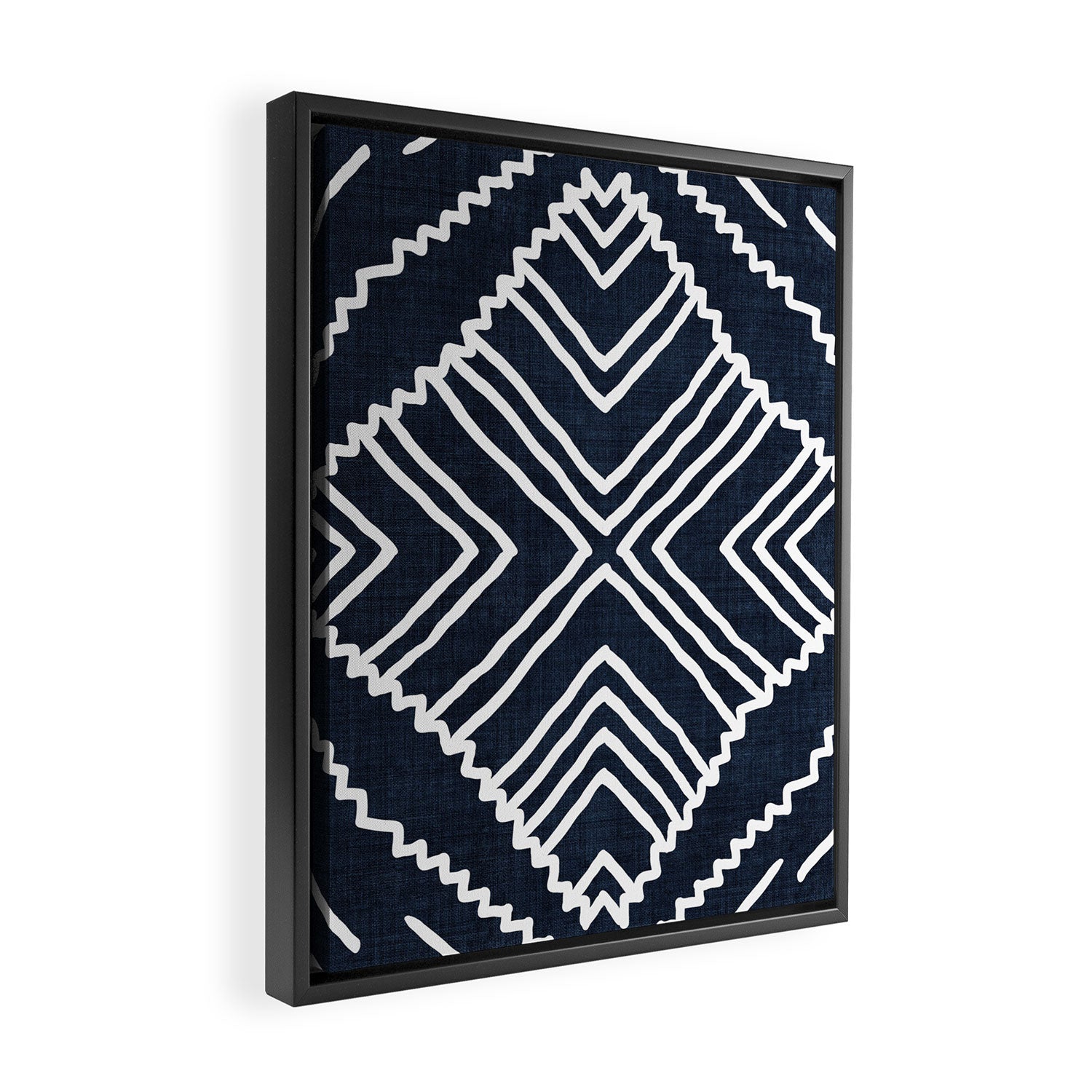 Beni in Navy Framed Canvas Print Gallery Image 2
