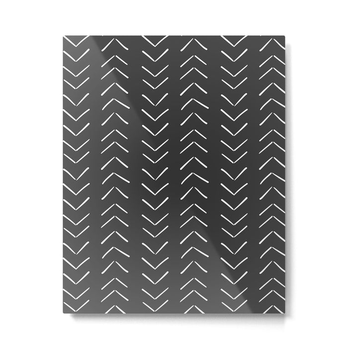 Boho Big Arrows in Black and White Metal Print Gallery Image 1