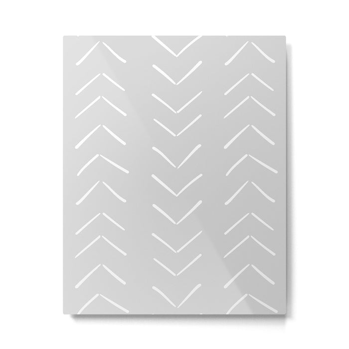 Boho Big Arrows in Grey Metal Print Gallery Image 1