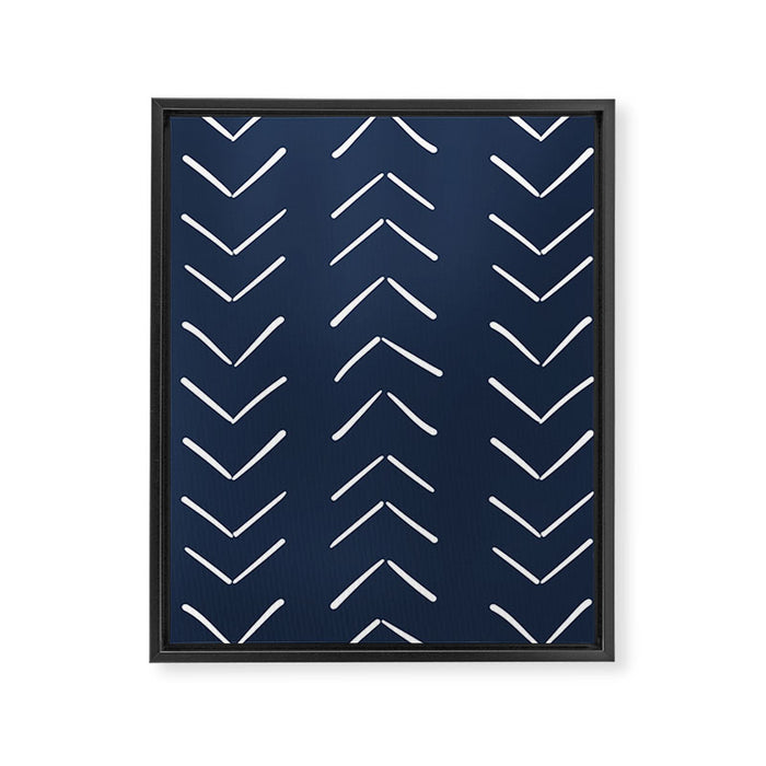 Boho Big Arrows in Navy Framed Canvas Print Gallery Image 1