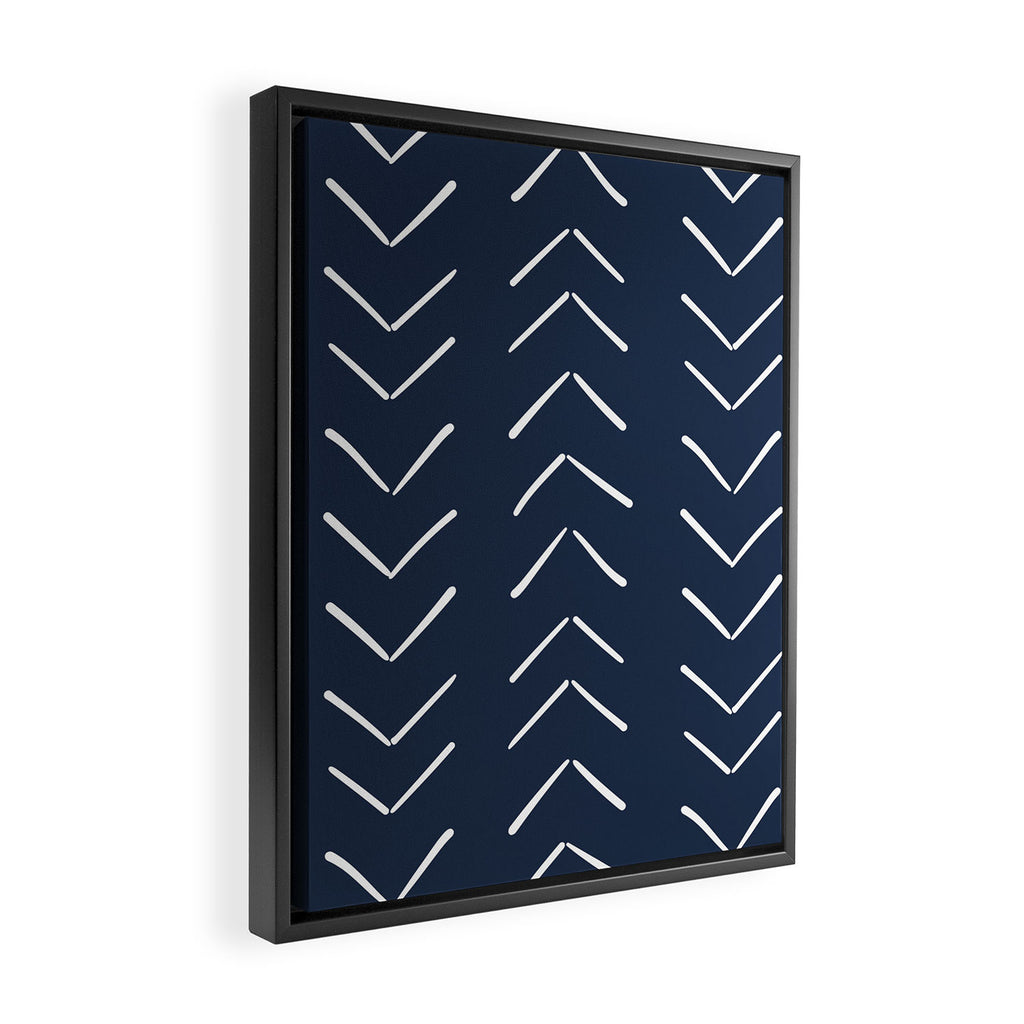 Boho Big Arrows in Navy Framed Canvas Print Gallery Image 2