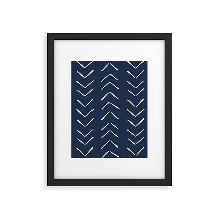 Boho Big Arrows in Navy Framed Art Print Gallery Image 1