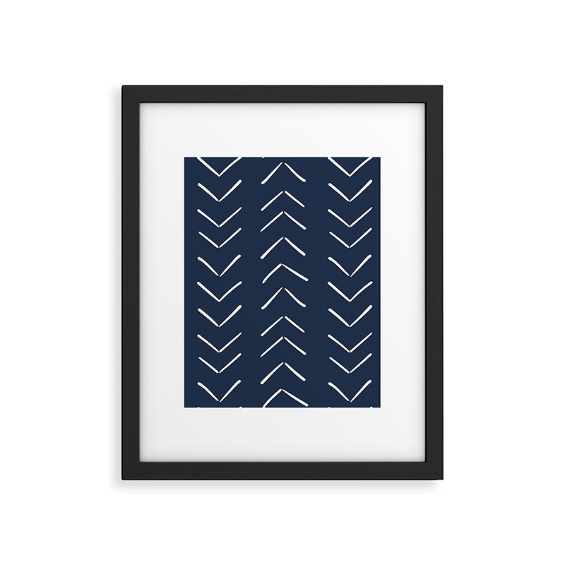 Boho Big Arrows in Navy Framed Art Print Gallery Image 4