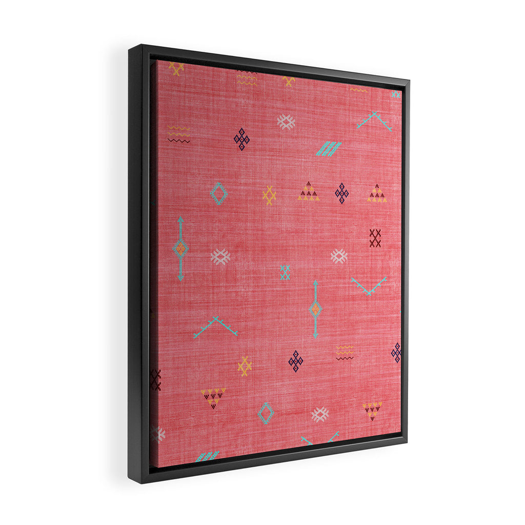 Cactus Silk Pattern in Pink Framed Canvas Print Gallery Image 2