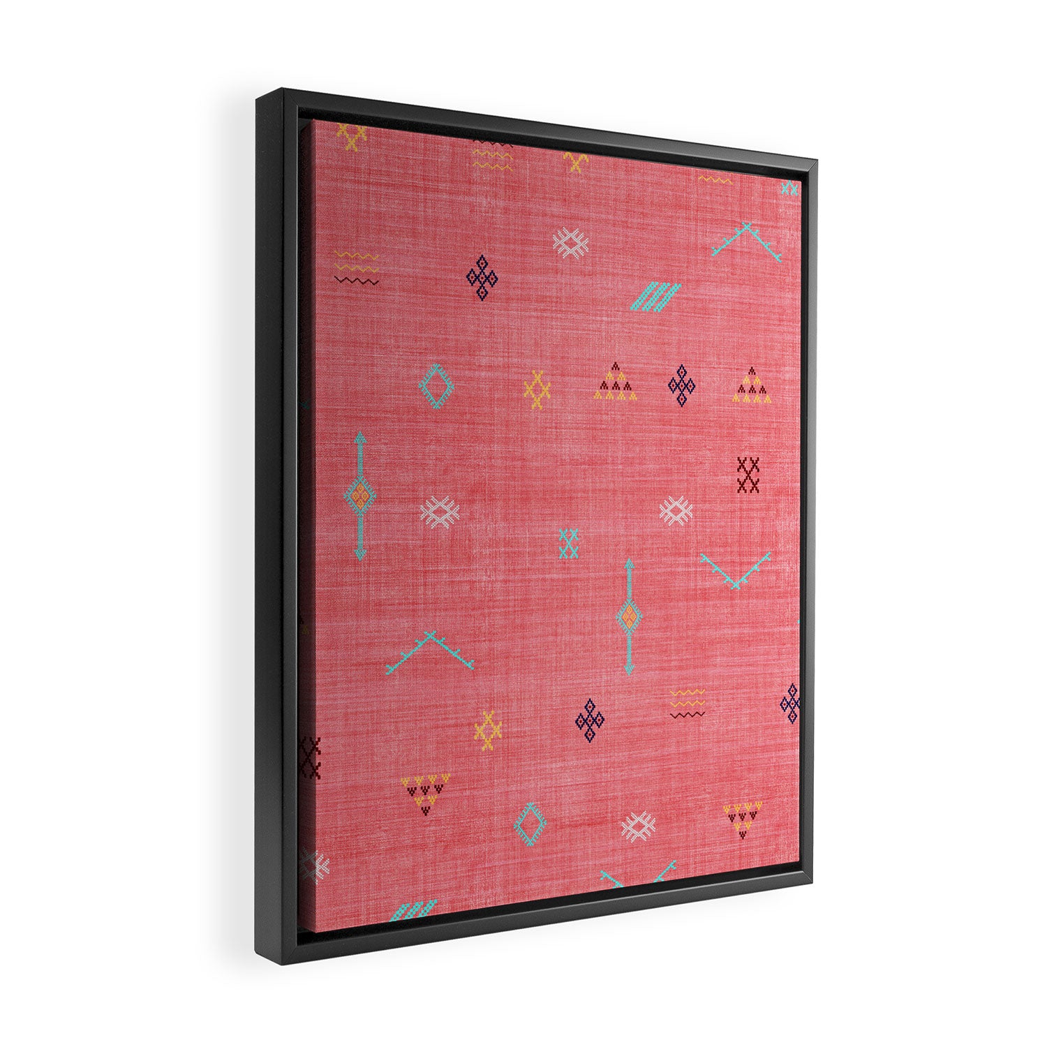Cactus Silk Pattern in Pink Framed Canvas Print Gallery Image 2