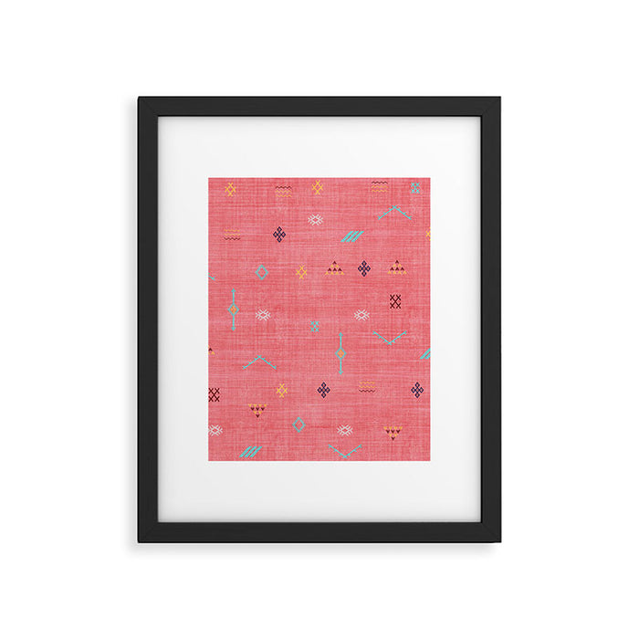 Cactus Silk Pattern in Pink Framed Art Print Gallery Image 1