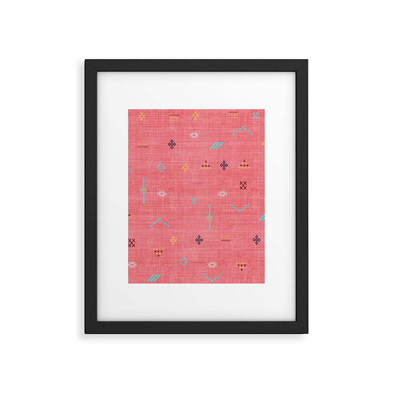 Cactus Silk Pattern in Pink Framed Art Print Gallery Image 4