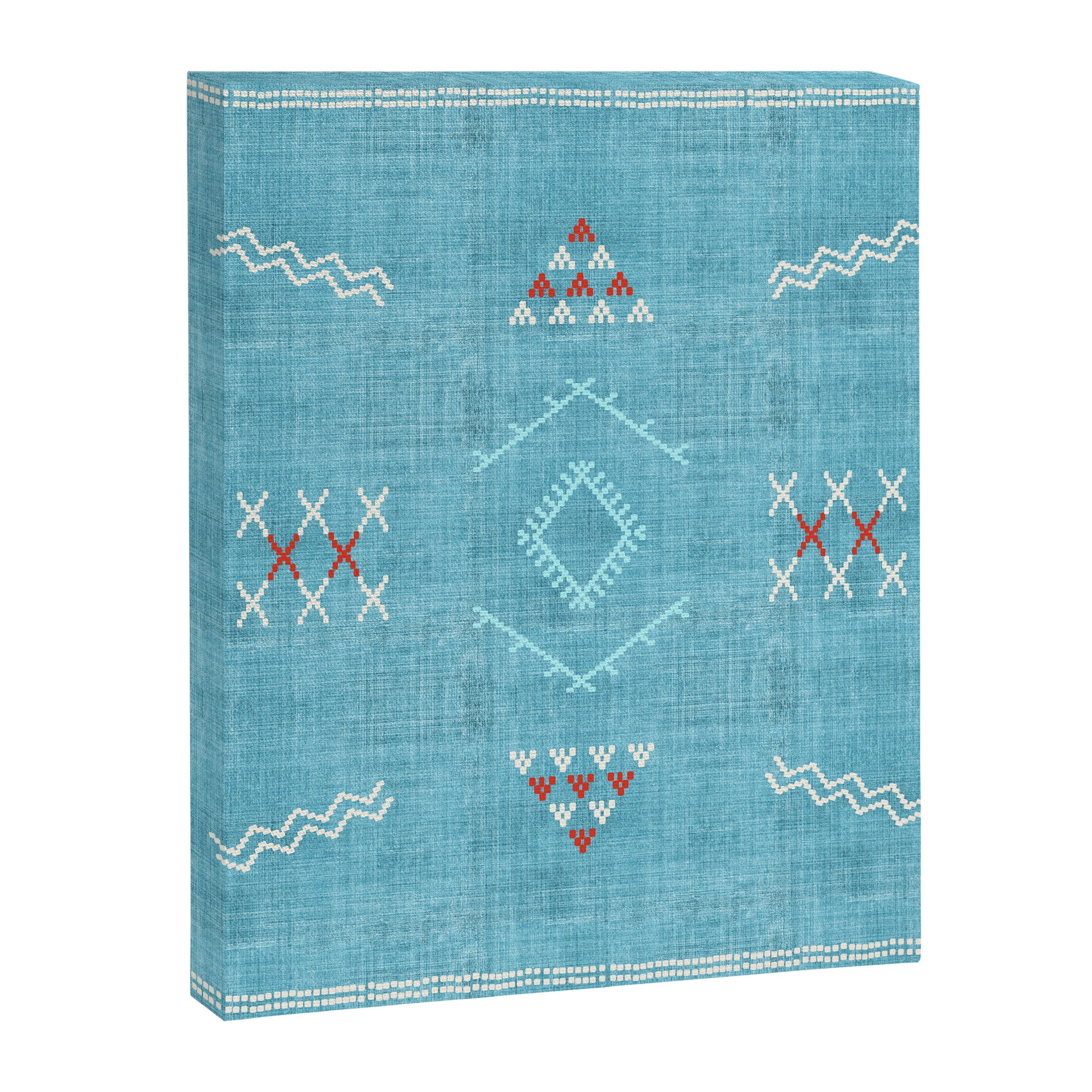 Casablanca Aqua Kilim Canvas Print Gallery Image 8