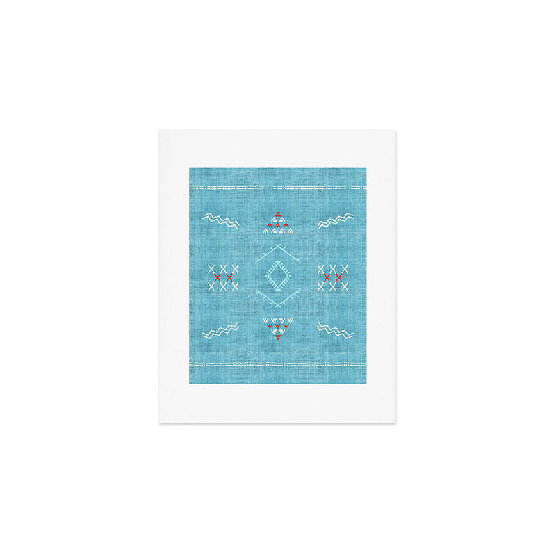 Casablanca Aqua Kilim Art Print Gallery Image 1