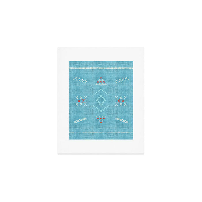 Casablanca Aqua Kilim Art Print Gallery Image 1