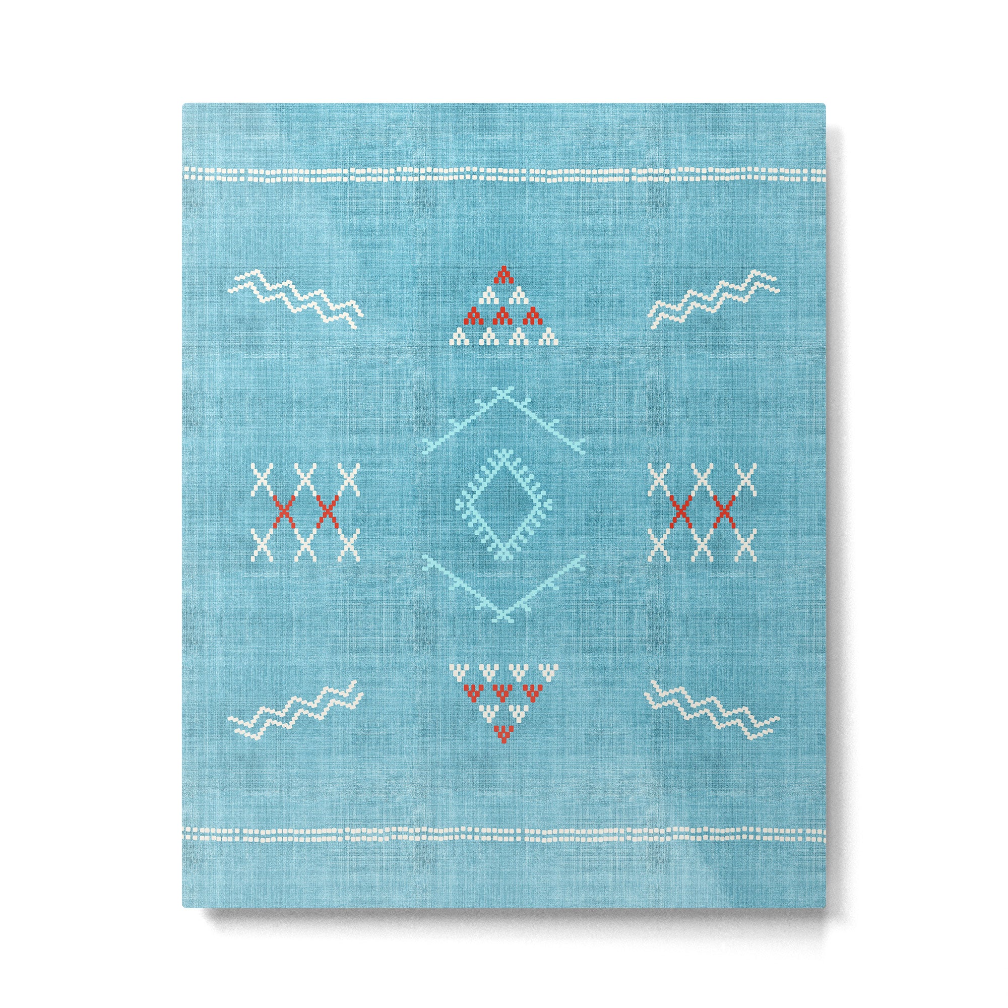 Casablanca Aqua Kilim Metal Print Gallery Image 6