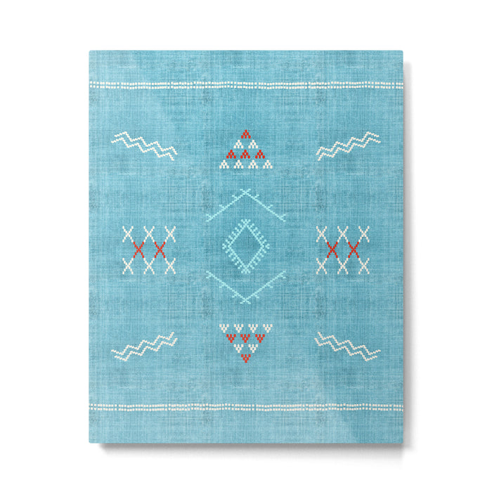 Casablanca Aqua Kilim Metal Print Gallery Image 1