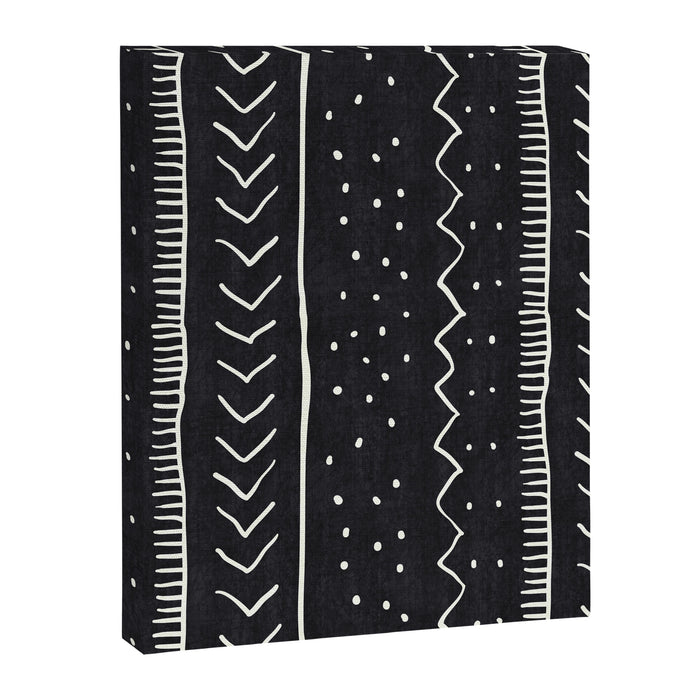 Cute Geometric Stripe in Black and White Canvas Print Gallery Image 1