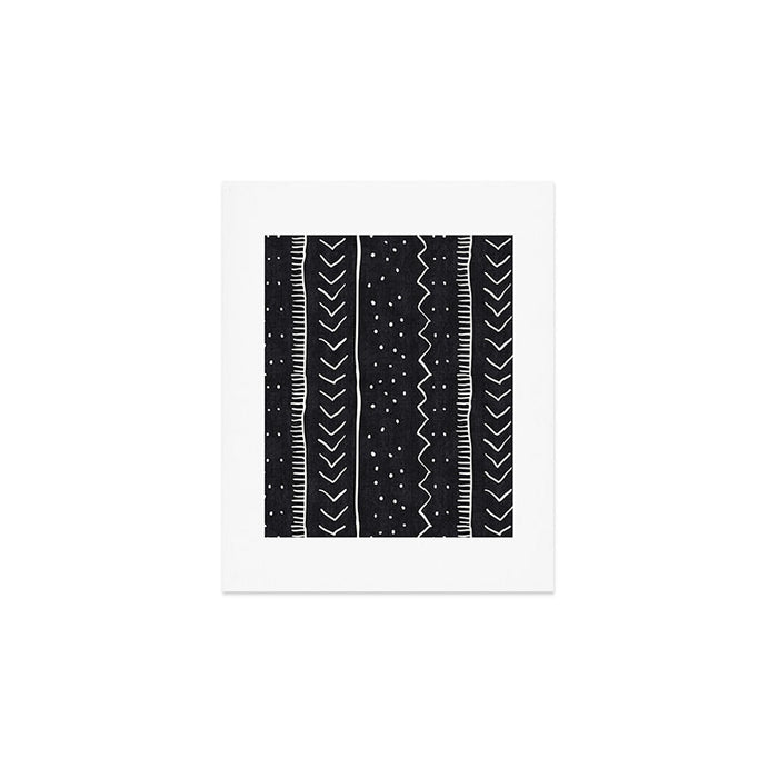 Cute Geometric Stripe in Black and White Art Print Gallery Image 1