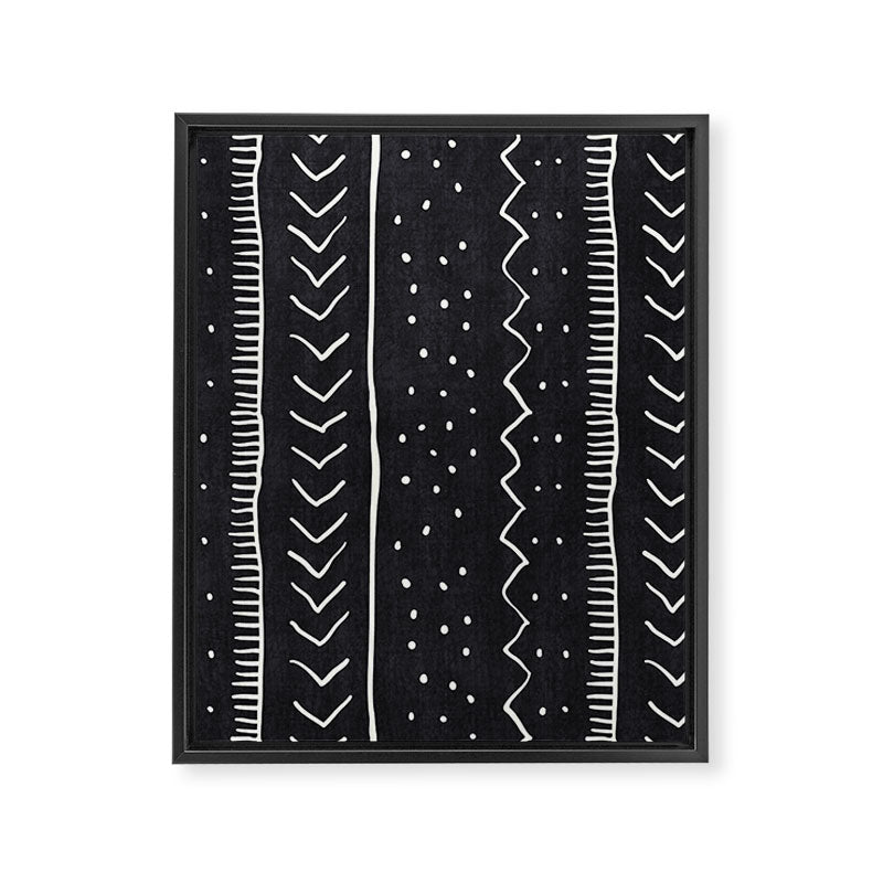 Cute Geometric Stripe in Black and White Framed Canvas Print Gallery Image 8