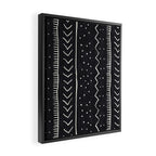 Cute Geometric Stripe in Black and White Framed Canvas Print Gallery Image 2
