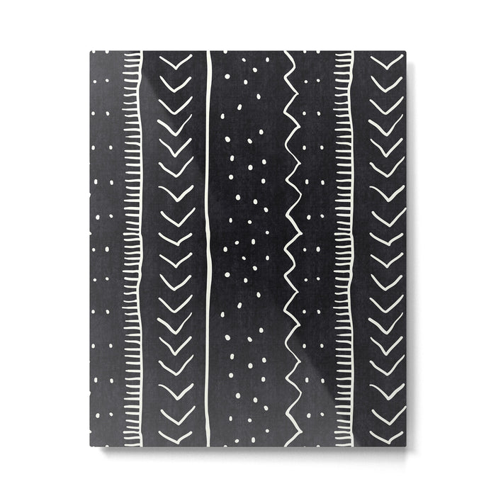 Cute Geometric Stripe in Black and White Metal Print Gallery Image 1