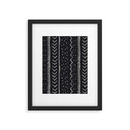 Cute Geometric Stripe in Black and White Framed Art Print Gallery Image 4
