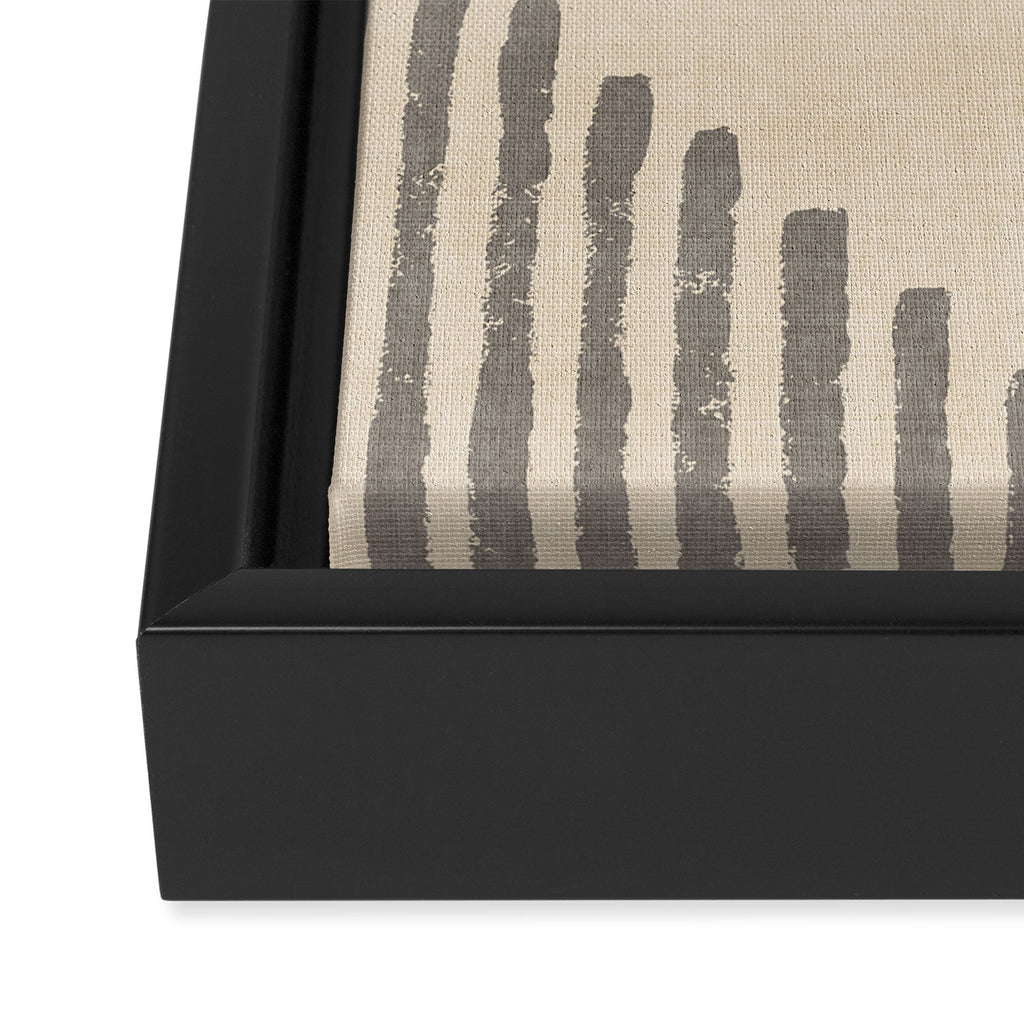Diamond Stripe Geometric Block Print In Beige Framed Canvas Print Gallery Image 3