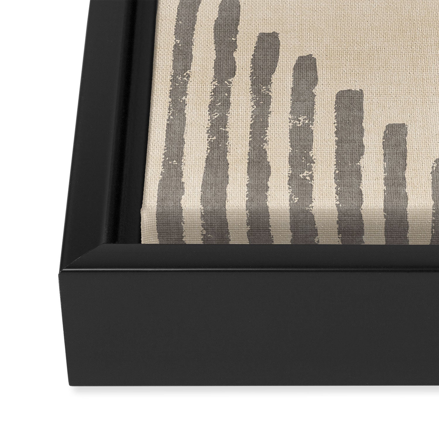 Diamond Stripe Geometric Block Print In Beige Framed Canvas Print Gallery Image 3