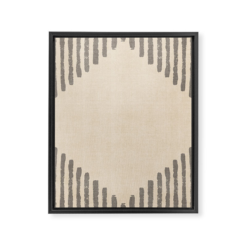 Diamond Stripe Geometric Block Print In Beige Framed Canvas Print Gallery Image 8