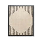 Diamond Stripe Geometric Block Print In Beige Framed Canvas Print Gallery Image 8