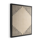Diamond Stripe Geometric Block Print In Beige Framed Canvas Print Gallery Image 2