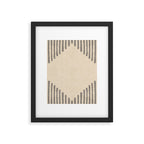 Diamond Stripe Geometric Block Print In Beige Framed Art Print Gallery Image 6