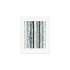 Distressed Blue and White Watercolor Stripe Art Print Gallery Image 1