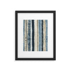 Distressed Blue and White Watercolor Stripe Framed Art Print Gallery Image 6