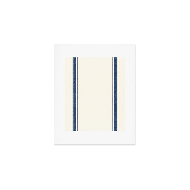 Farmhouse Stripe in Navy Blue Art Print Gallery Image 1