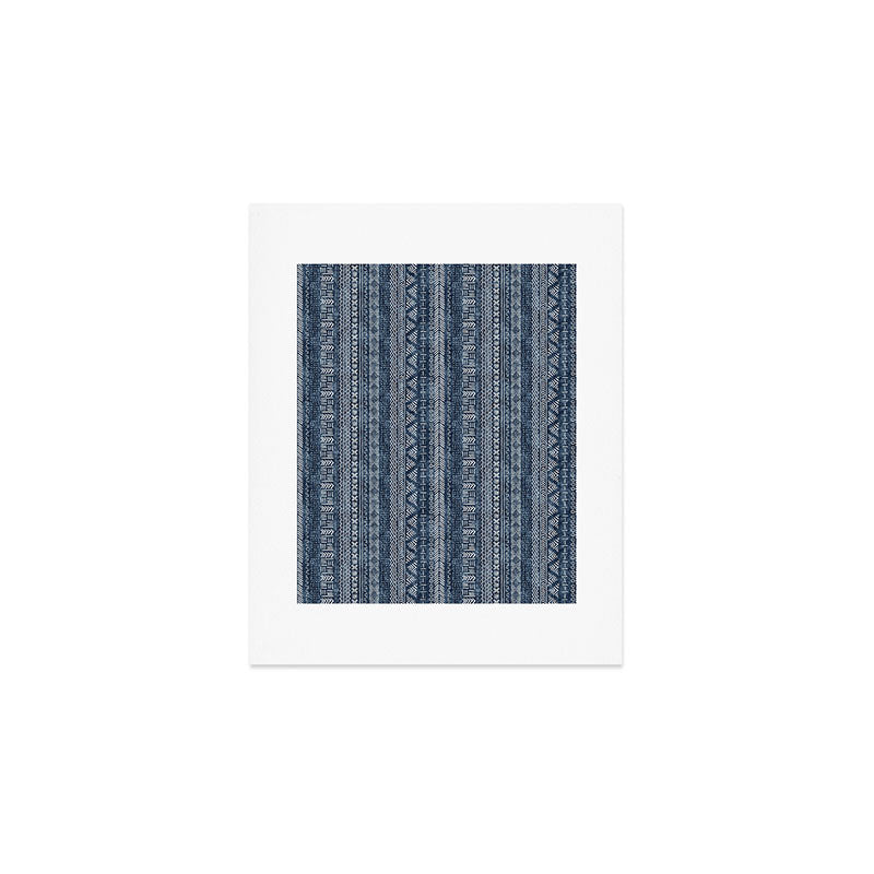 Funky Vertical Stripe in Indigo Art Print Gallery Image 1